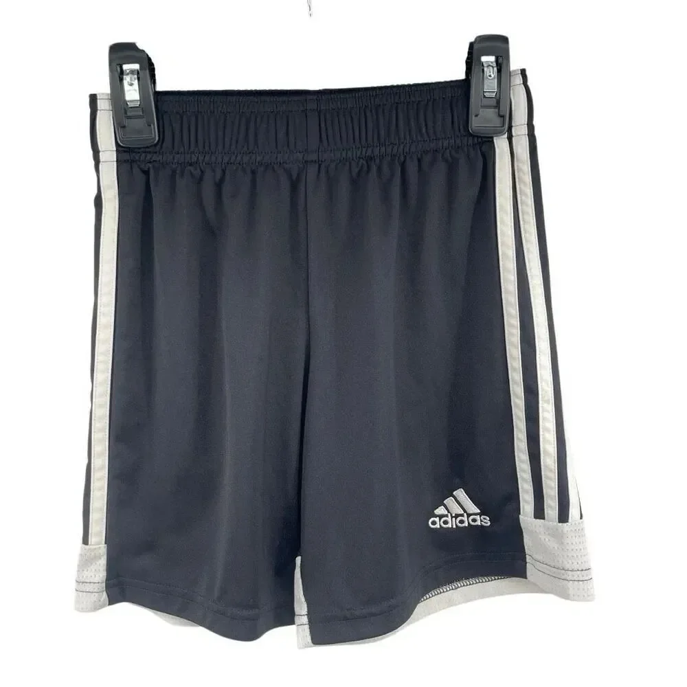 Adidas AeroReady Boys Black White Athletic Shorts Small Activewear Gym Shorts